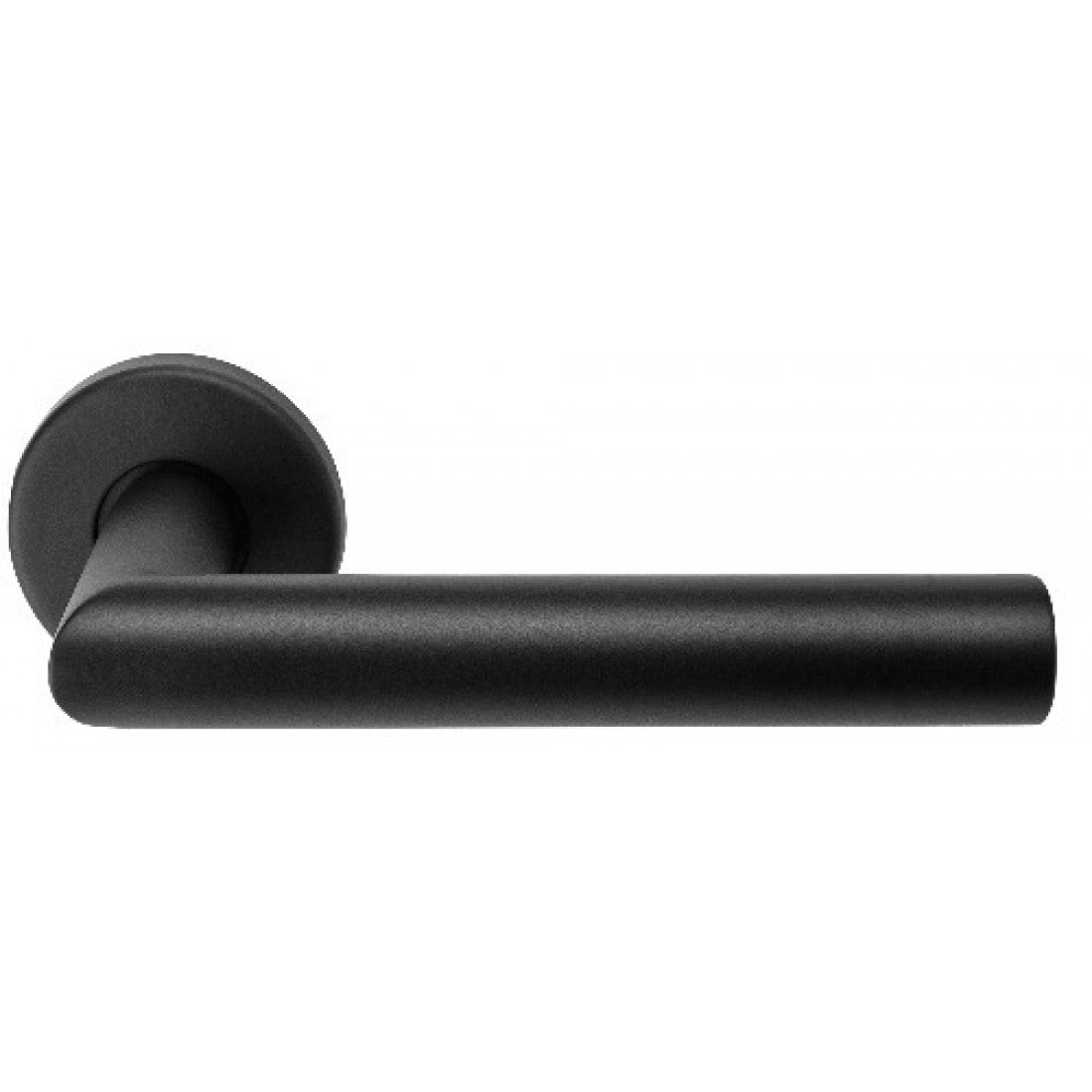 Deurklink "Alba" RVS op rond rozet 50mm geborsteld RVS