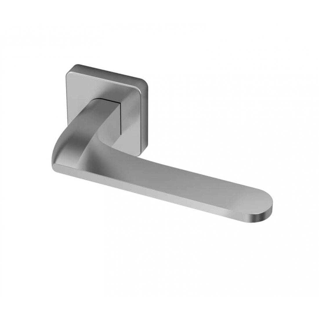 Deurklink "Cloe" op vierkant rozet 52mm CLAQ montage systeem Chroom