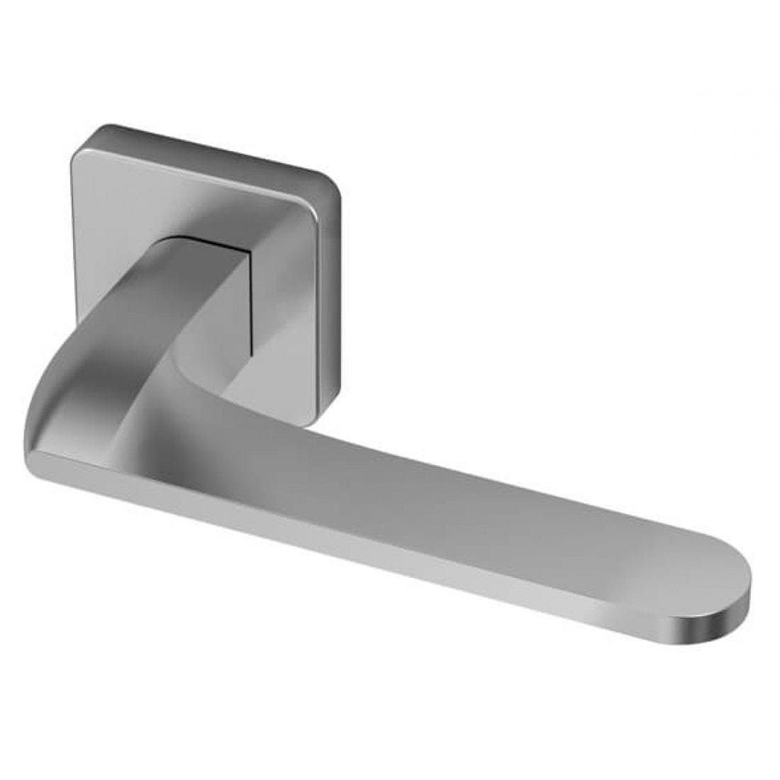 Deurklink "Cloe" op vierkant rozet 52mm BIOV coating + CLAQ montage systeem Black Pearl