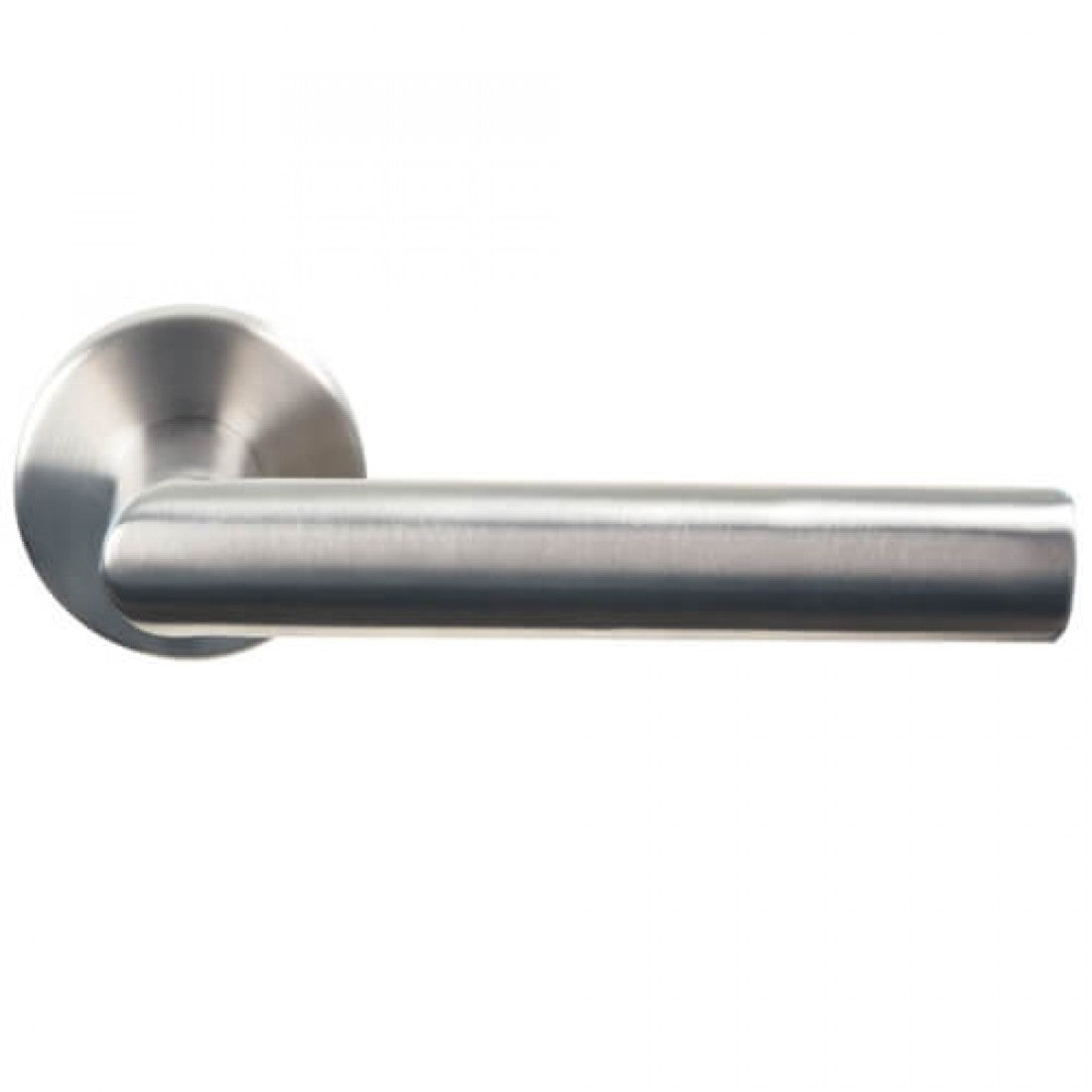 Deurklink "Erica" rond rozet 50mm geborsteld RVS