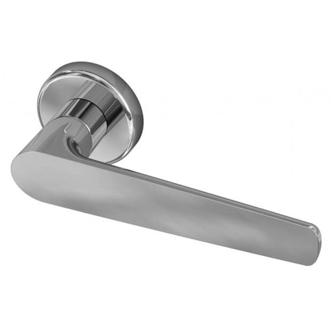 Deurklink "Gaia" op rond rozet 52mm CLAQ montage systeem Chroom