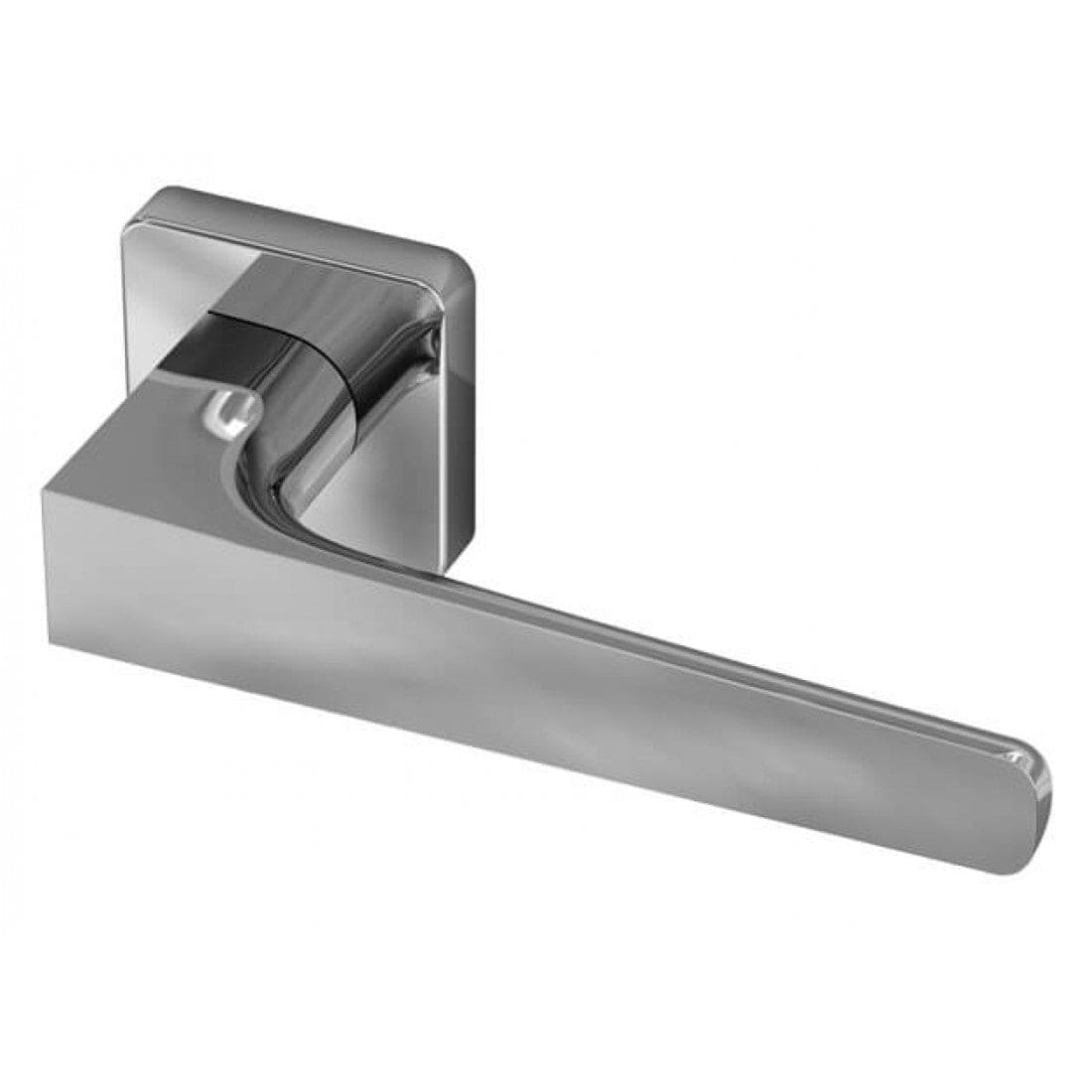 Deurklink "Gaius" op vierkant rozet 52mm BIOV coating + CLAQ montage systeem Black Pearl