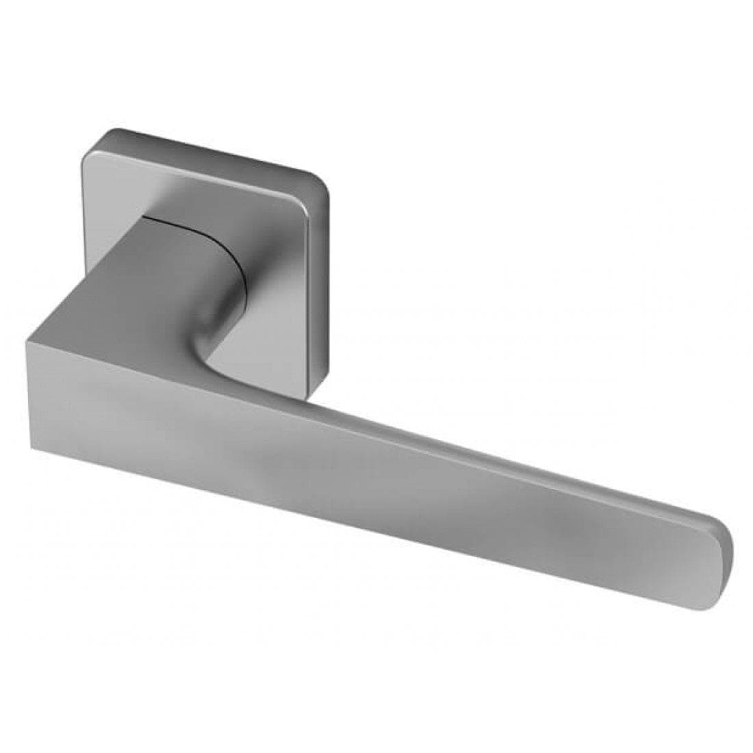 Deurklink "Gaius" op vierkant rozet 52mm BIOV coating + CLAQ montage systeem Black Pearl