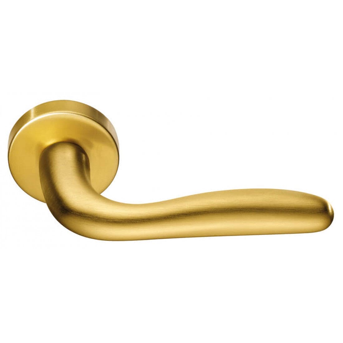 Deurklink "Geo" op rond rozet 52mm BIOV coating + CLAQ montage systeem Gold