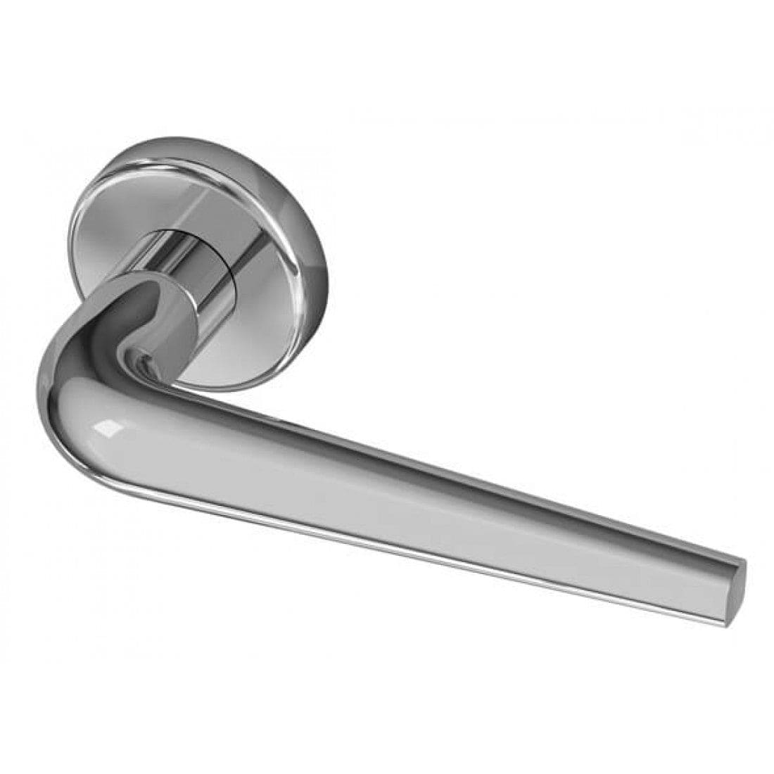 Deurklink "Gioia" op rond rozet 52mm CLAQ montage systeem Chroom