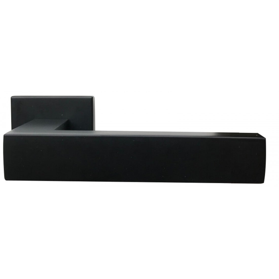 Deurkruk "Kato" RVS op vierkant rozet 52x52mm zwart