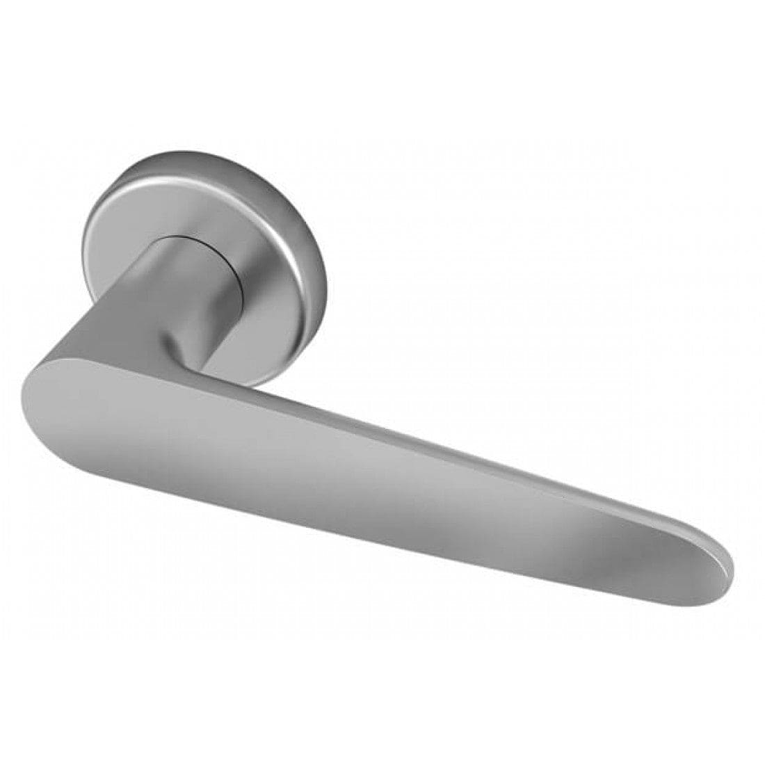 Deurklink "O" op rond rozet 52mm BIOV coating + CLAQ montage systeem Black Pearl
