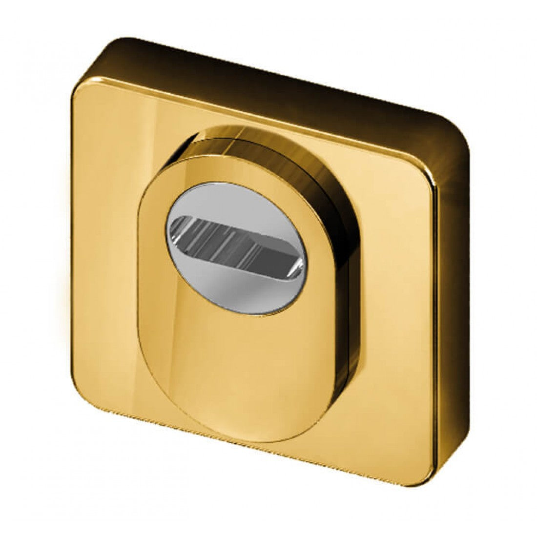 Veiligheidsrozet RVS "Quadro" 52mm met anti kerntrekbeveiliging SKG3 en BIOV coating Gold