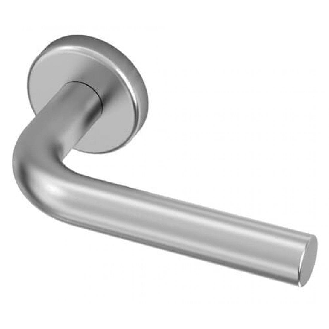 Deurklink "Riva" op rond rozet 52mm met CLAQ montage systeem RVS 304