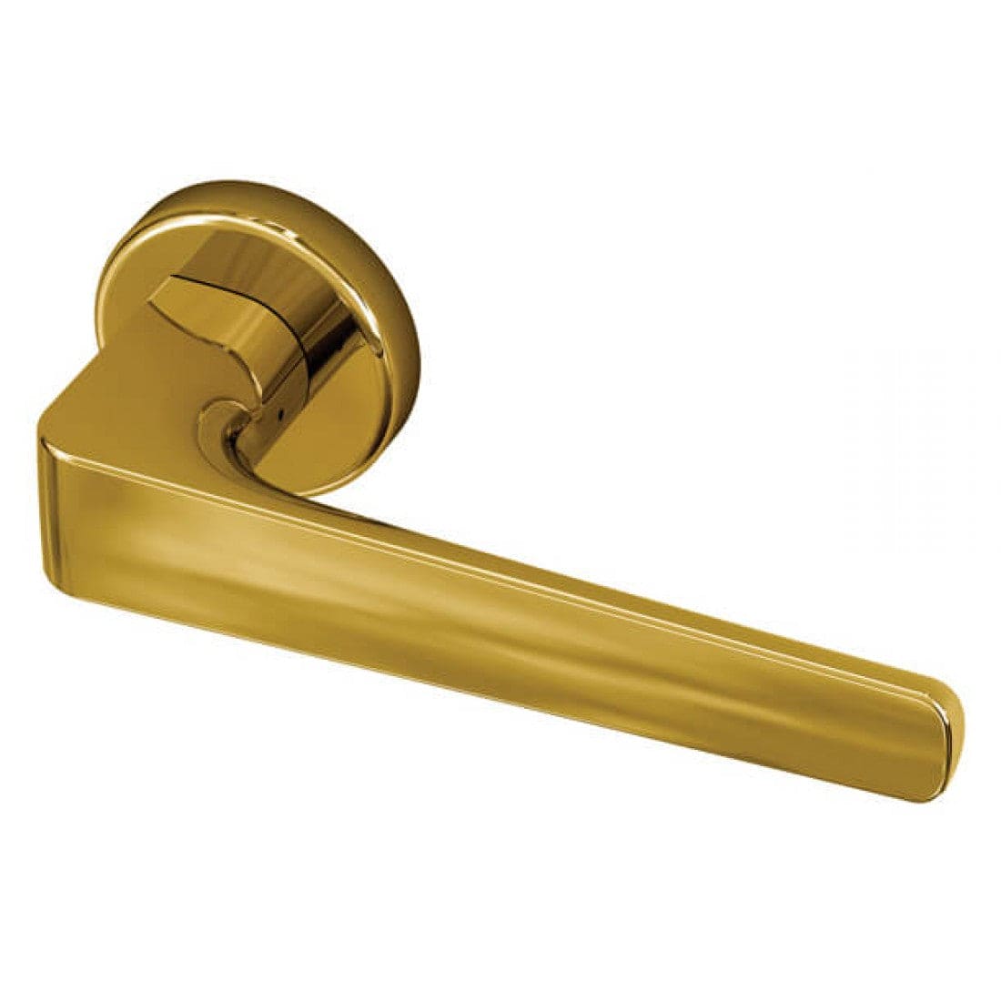 Deurklink "Sofia" op rond rozet 52mm BIOV coating + CLAQ montage systeem Gold