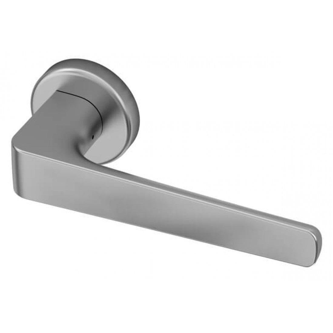 Deurklink "Sofia" op rond rozet 52mm CLAQ montage systeem Mat Chroom