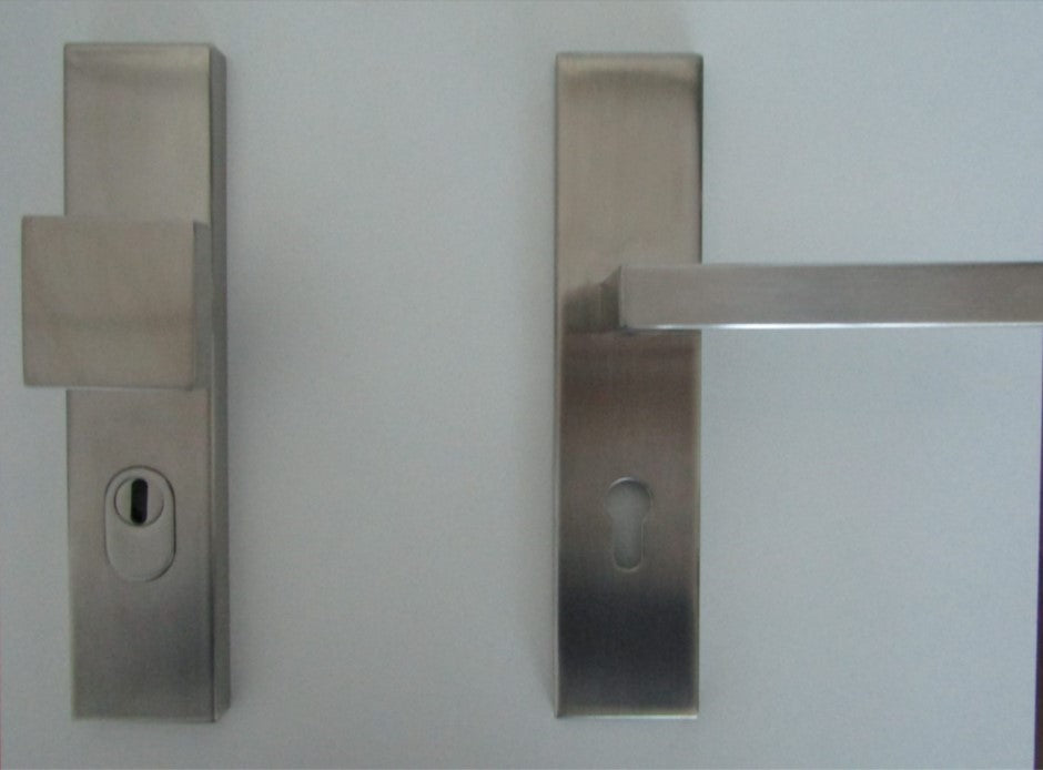 Veiligheidsset Kubus langschild met antikerntrek beveiliging SKG3 kruk/kruk RVS