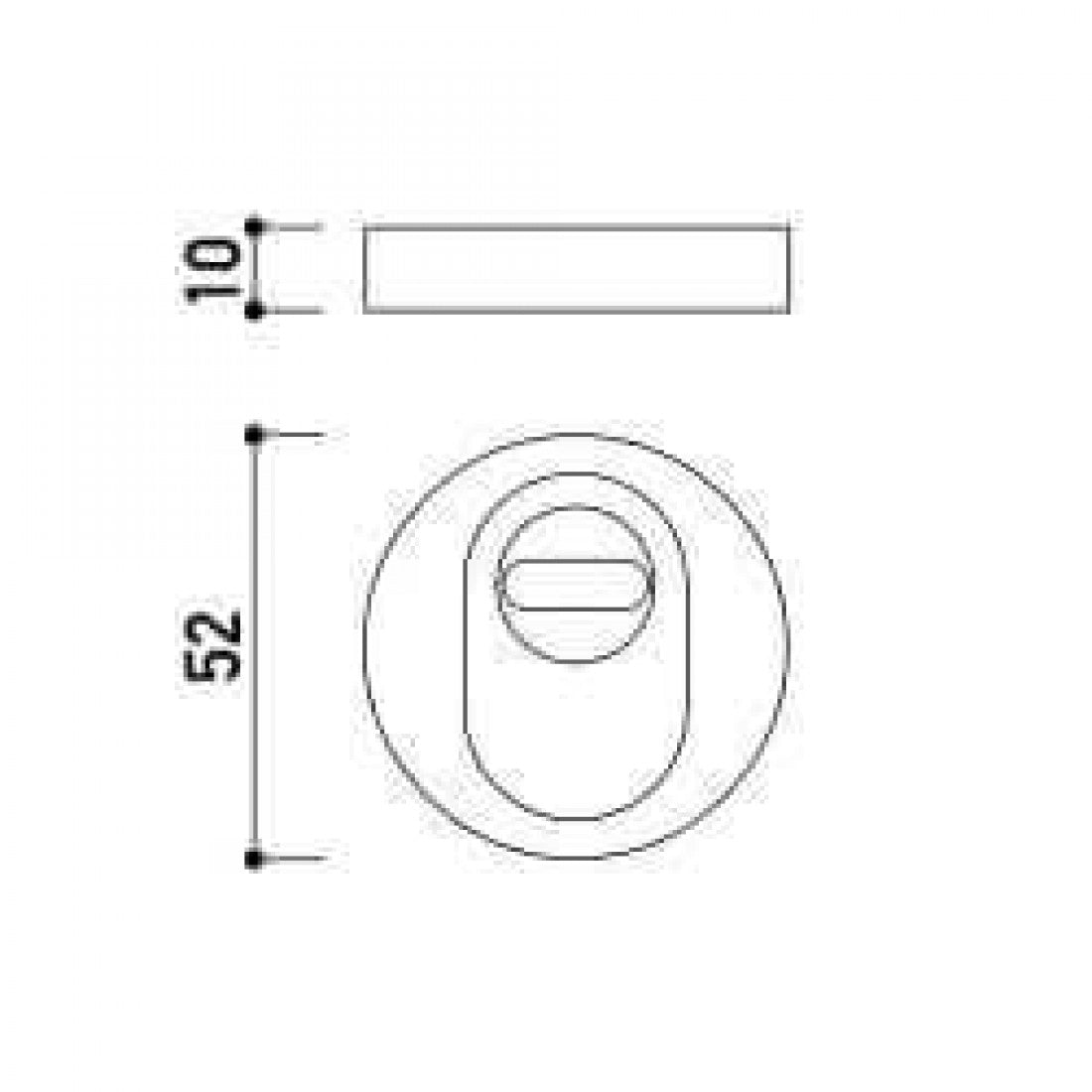 Veiligheidsrozet rond 52mm met anti kerntrekbeveiliging SKG3 en BIOV coating Gold