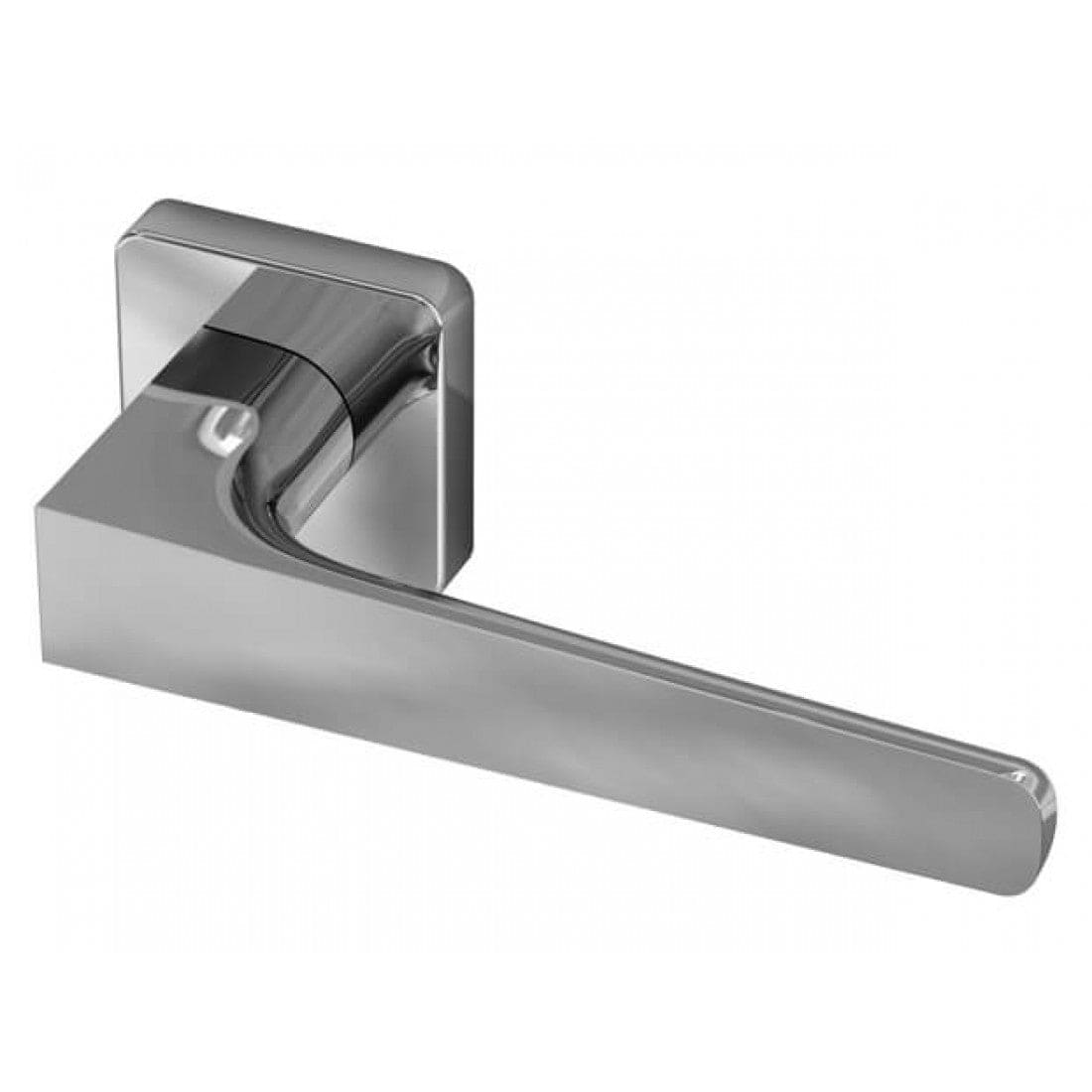 Deurklink "Gaius" op vierkant rozet 52mm CLAQ montage systeem Chroom