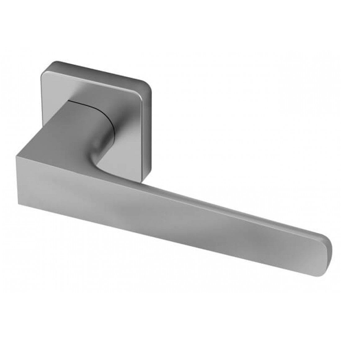 Deurklink "Gaius" op vierkant rozet 52mm CLAQ montage systeem Chroom