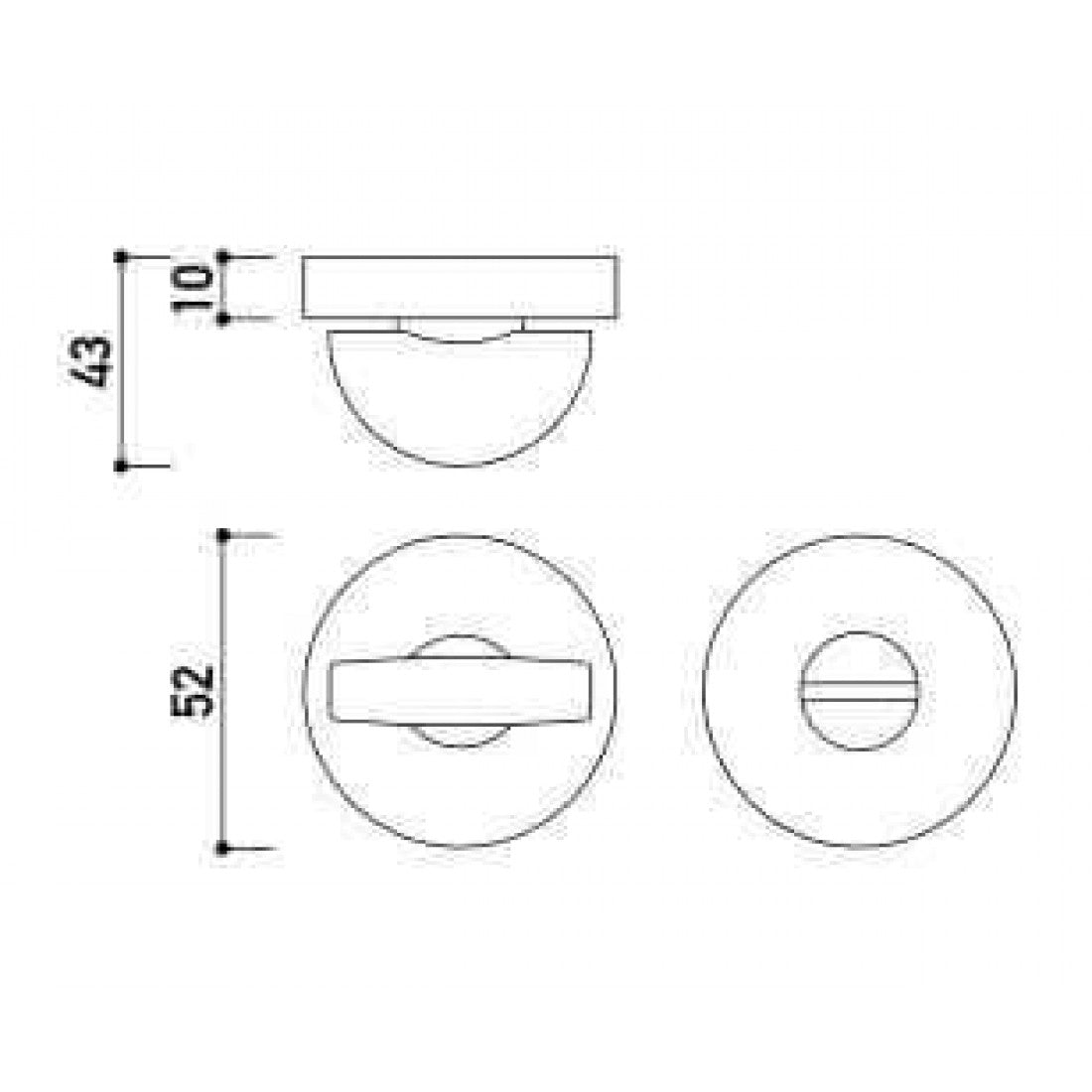 Toiletsluiting rond 52mm met vrij/ bezet indicator Gold met BIOV coating