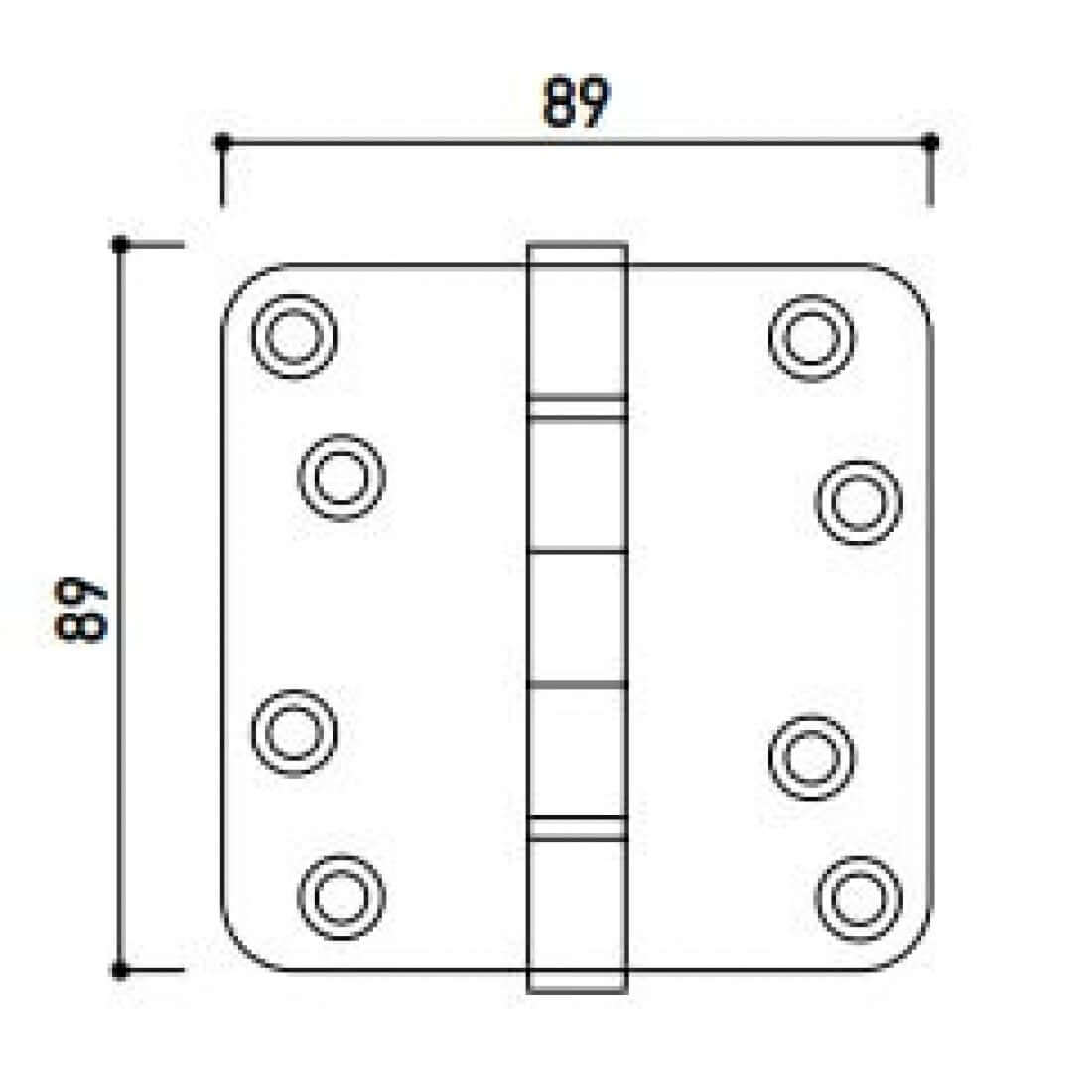 3x Scharnier RVS 89x89mm