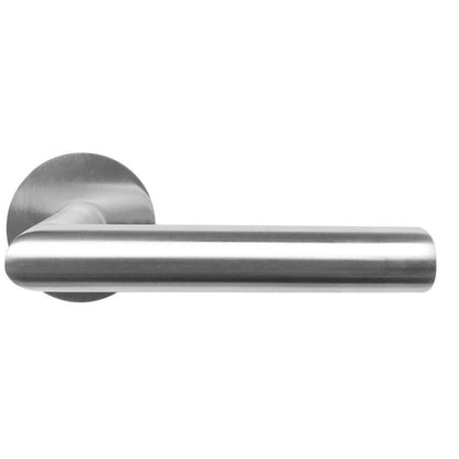 Deurklink "Alba plano" RVS op rond dun rozet 52mm Zwart