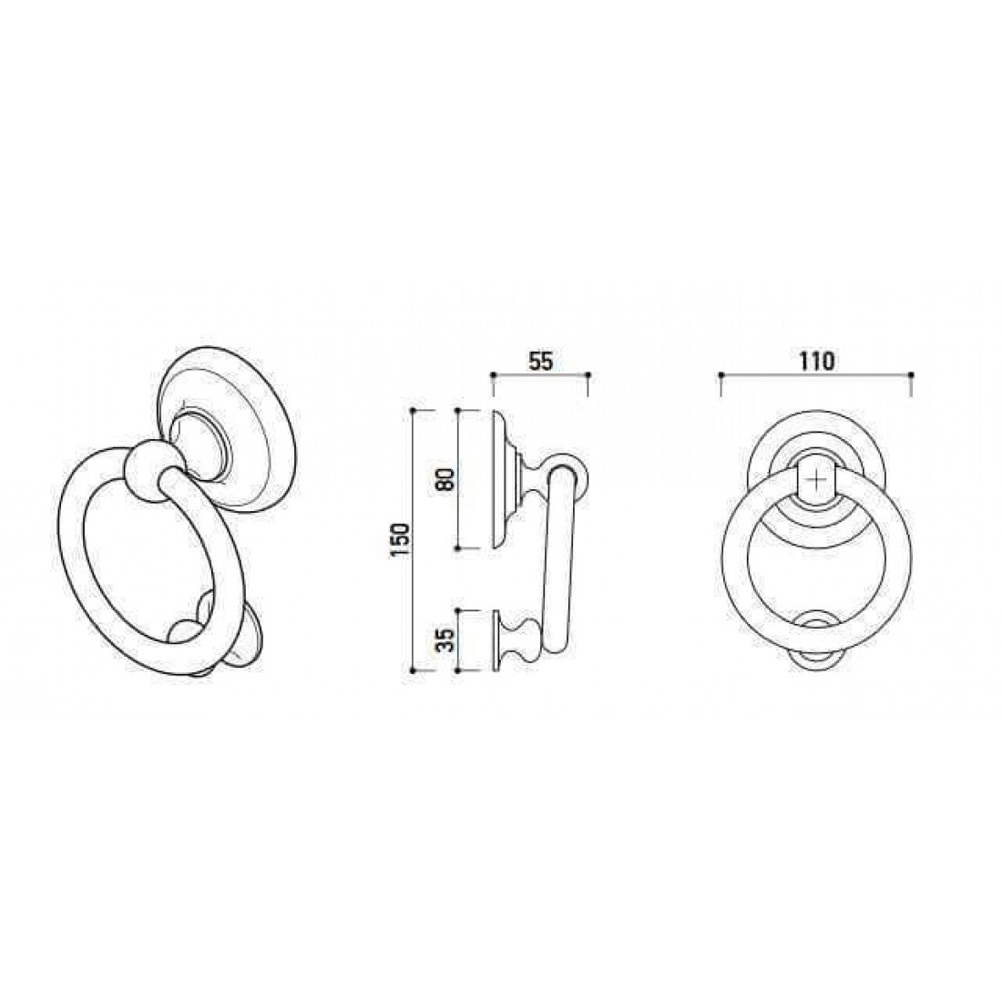 Deurklopper "Anello" Crystal met BIOV coating
