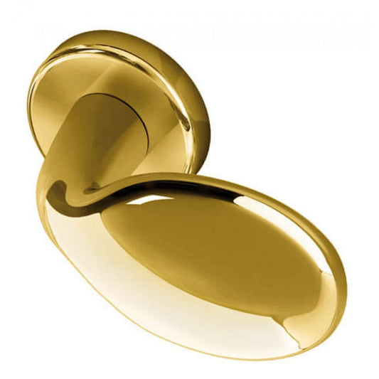Deurknop "Clio" op rond rozet met BIOV coating Gold