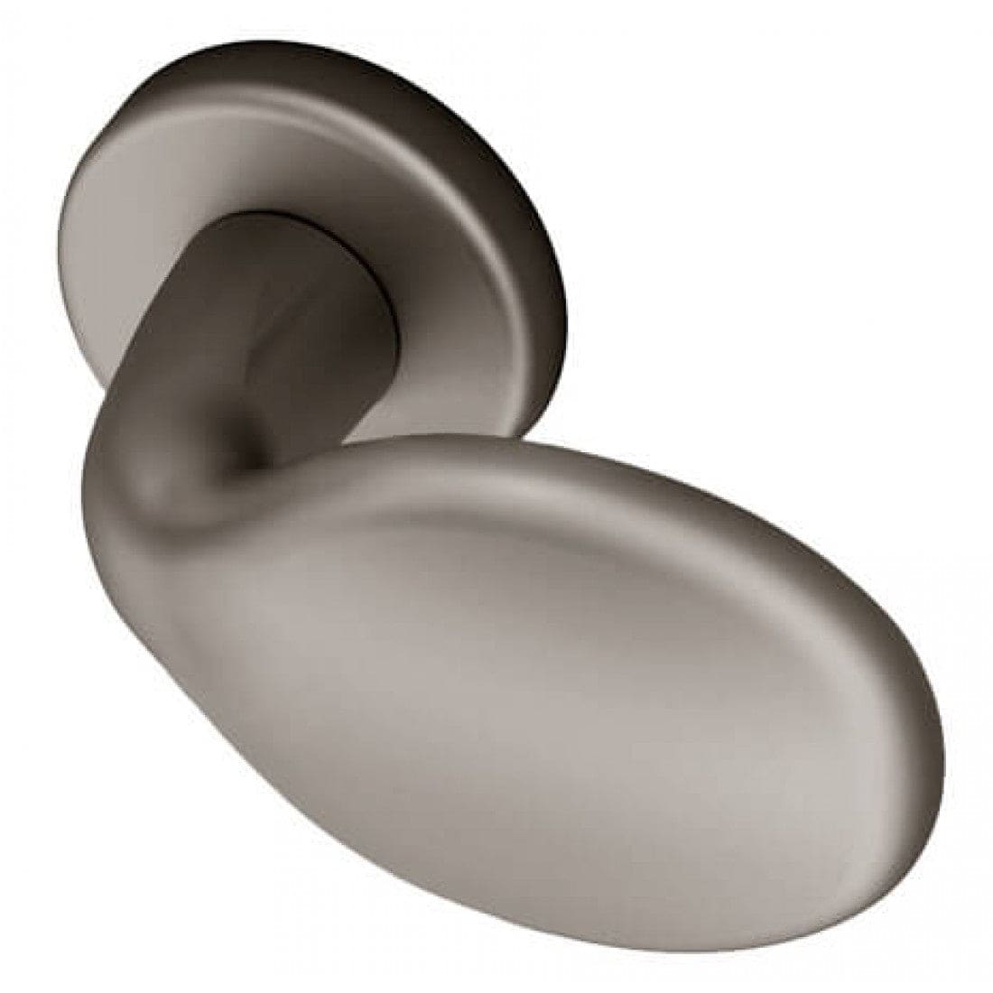 Deurknop "Clio" op rond rozet met BIOV coating White Pearl