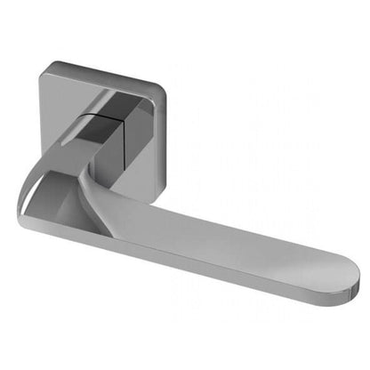 Deurklink "Cloe" op vierkant rozet 52mm BIOV coating + CLAQ montage systeem Crystal