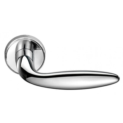 Deurklink "Dodo" op rond rozet 52mm BIOV coating + CLAQ montage systeem Crystal