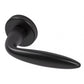 Deurklink "Dodo" op rond rozet 52mm BIOV coating + CLAQ montage systeem Black Pearl