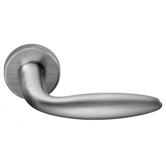 Deurklink "Dodo" op rond rozet 52mm BIOV coating + CLAQ montage systeem Technosteel