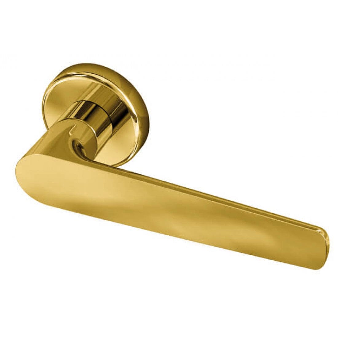 Deurklink "Gaia" op rond rozet 52mm BIOV coating + CLAQ montage systeem Gold