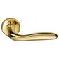 Deurklink "Geo" op rond rozet 52mm BIOV coating + CLAQ montage systeem Antique Gold