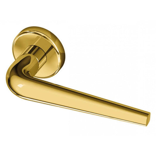Deurklink "Gioia" op rond rozet 52mm BIOV coating + CLAQ montage systeem Gold