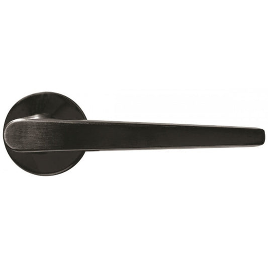 Deurklink "Kas" RVS op rond rozet 50mm Mat zwart