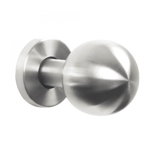 Voordeurknop rond 50mm RVS