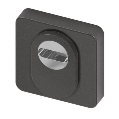 Veiligheidsrozet RVS "Quadro" 52mm met anti kerntrekbeveiliging SKG3 en BIOV coating Black Pearl
