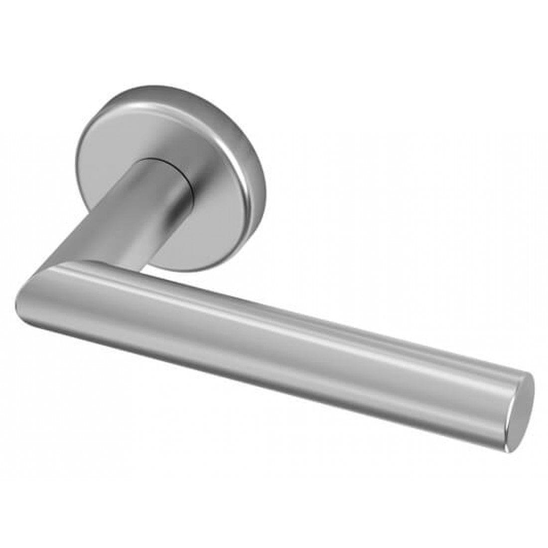 Deurklink "Salo" op rond rozet 52mm met CLAQ montage systeem RVS