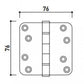 6x Scharnier RVS 76x76mm mat zwart