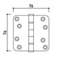 4x Scharnier RVS 76x76mm