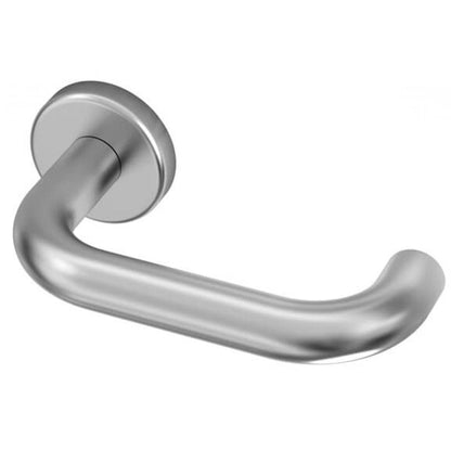 Deurklink "Torri" op rond rozet 52mm met CLAQ montage systeem RVS 304